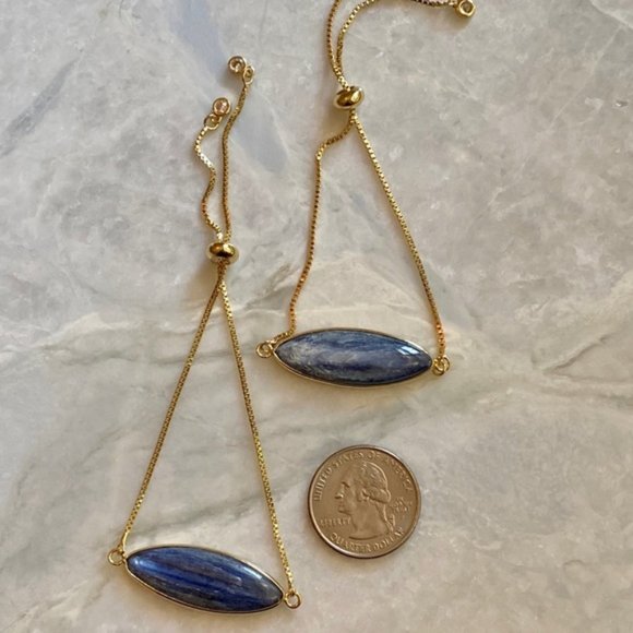 New:  Kyanite 14K GP Bolo Bracelet Estrella & Luna - Picture 4 of 5